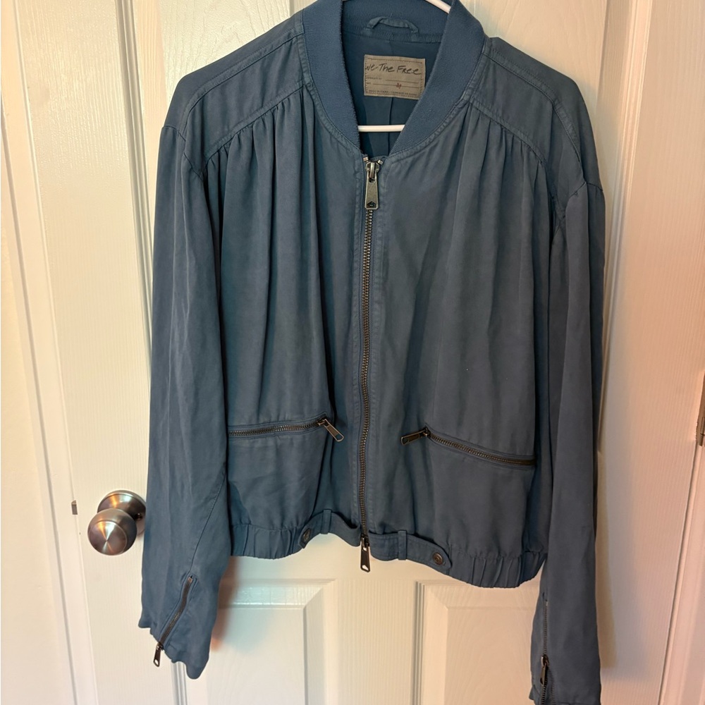 We The Free Slate Blue Bomber Jacket